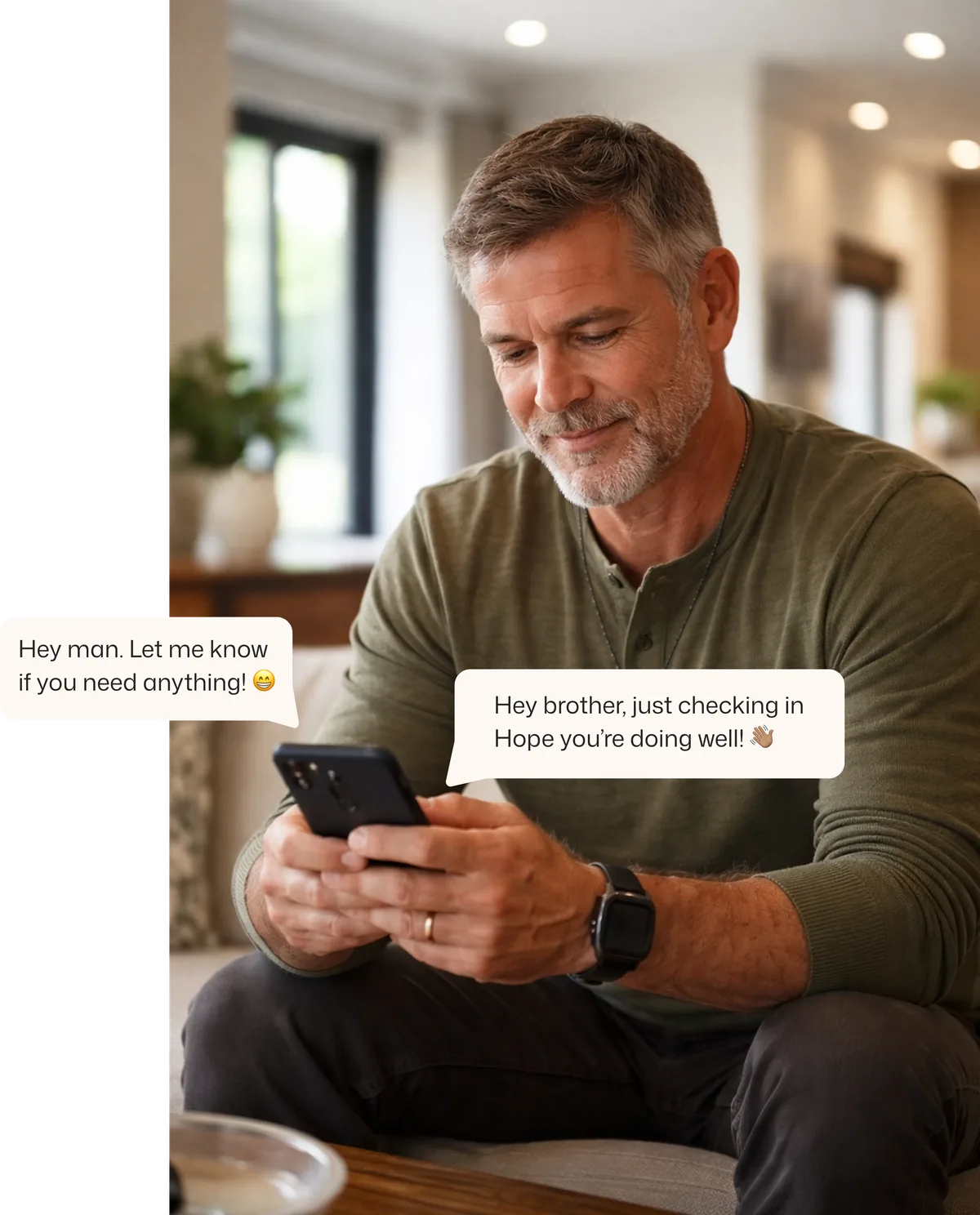 Veteran using Rally Points on a phone